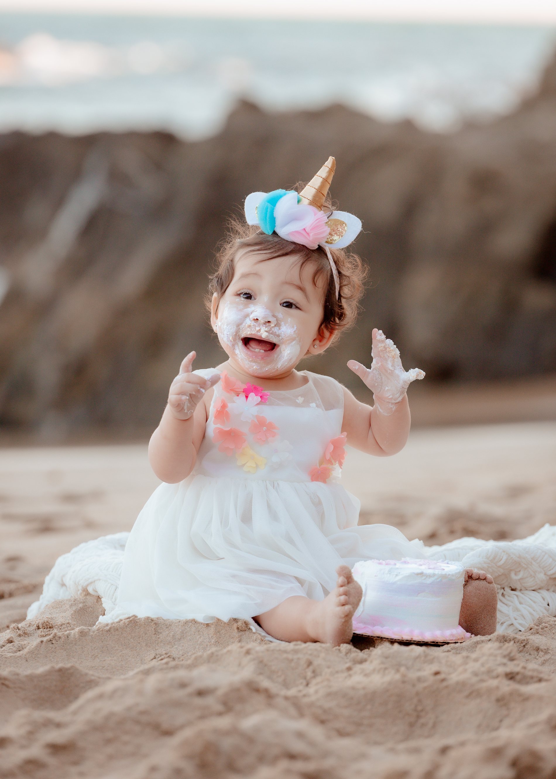Charlotte Cake Smash birthday portrait session in Arizona birthday portrait session by Pak Studios