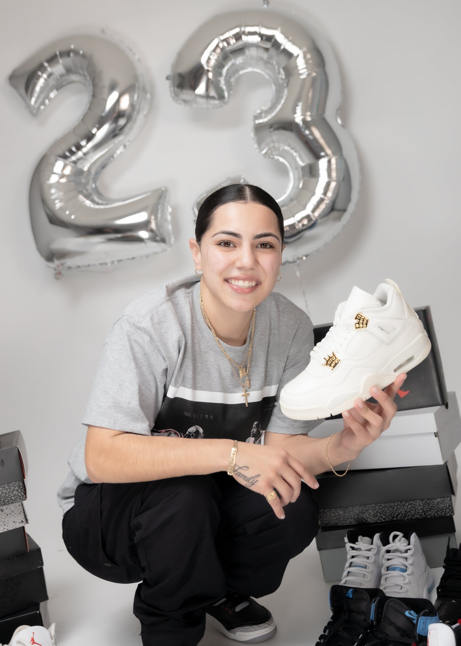 Sneakers birthday portrait by Pak Studios in Arizona birthday portrait session