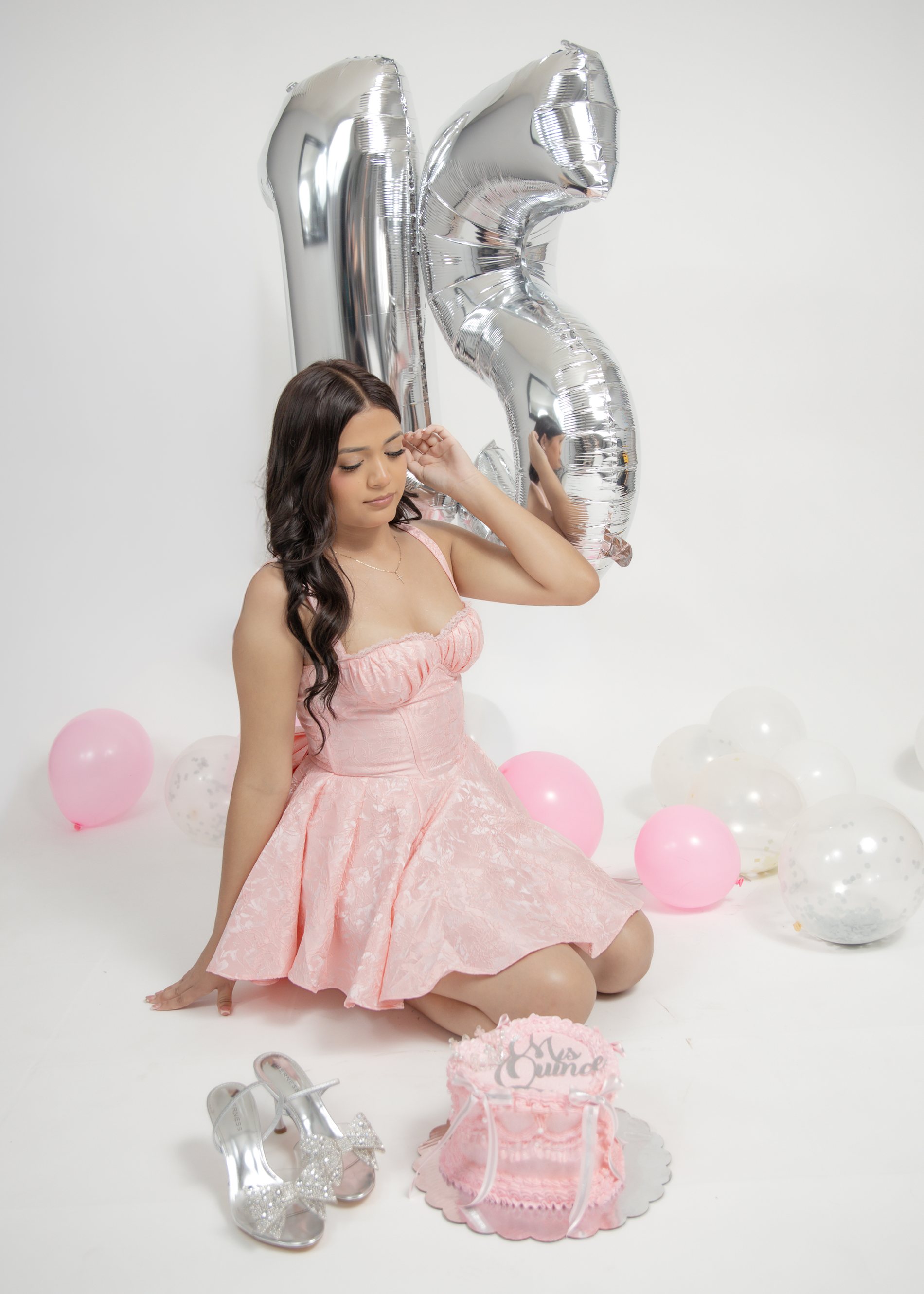 Alexis quinceañera portrait by Pak Studios in Save The Date portrait session at Queen Creek Botanical Gardens in Queen Creek, Arizona