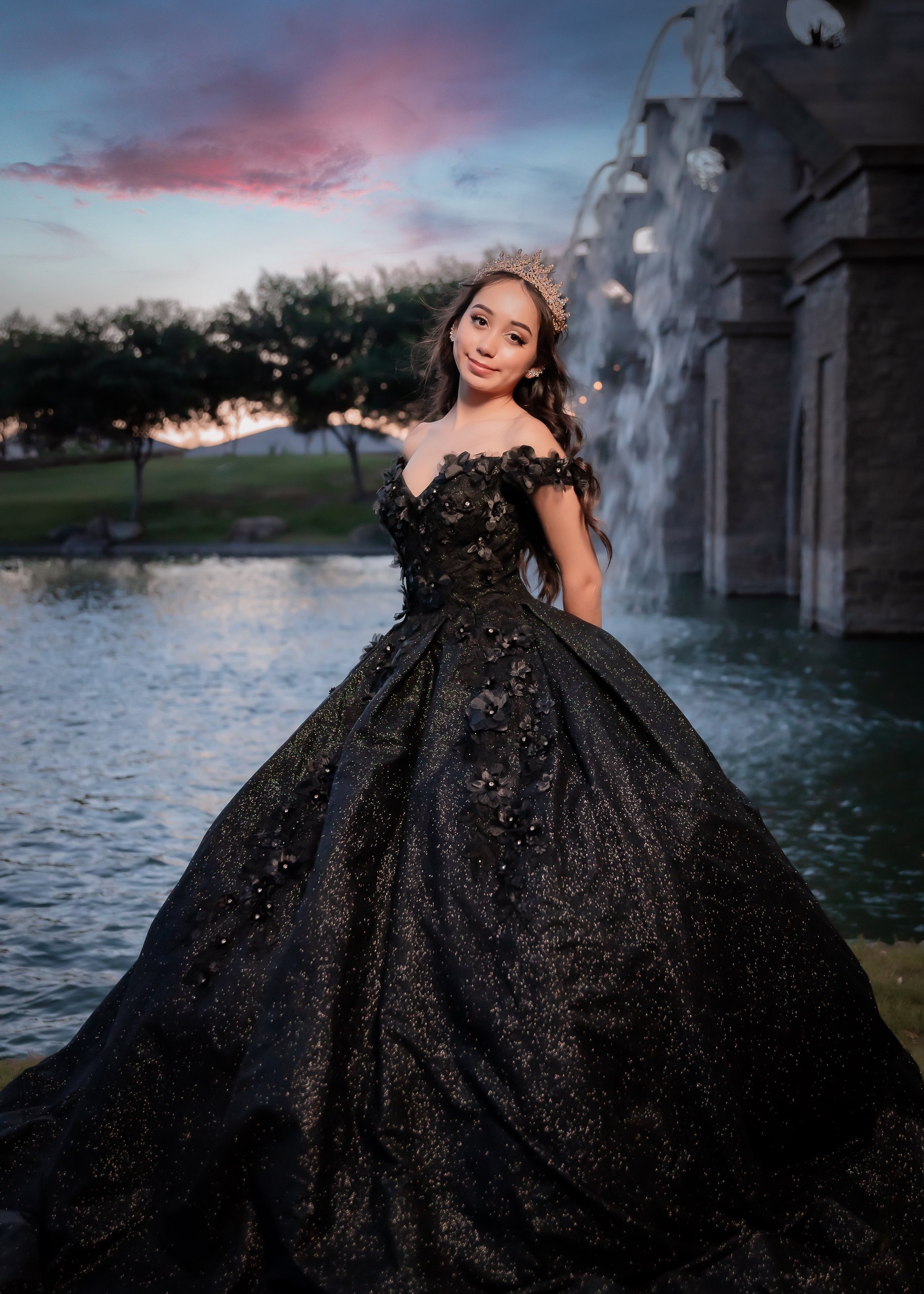 Crystal Quinceanera portrait by Pak Studios